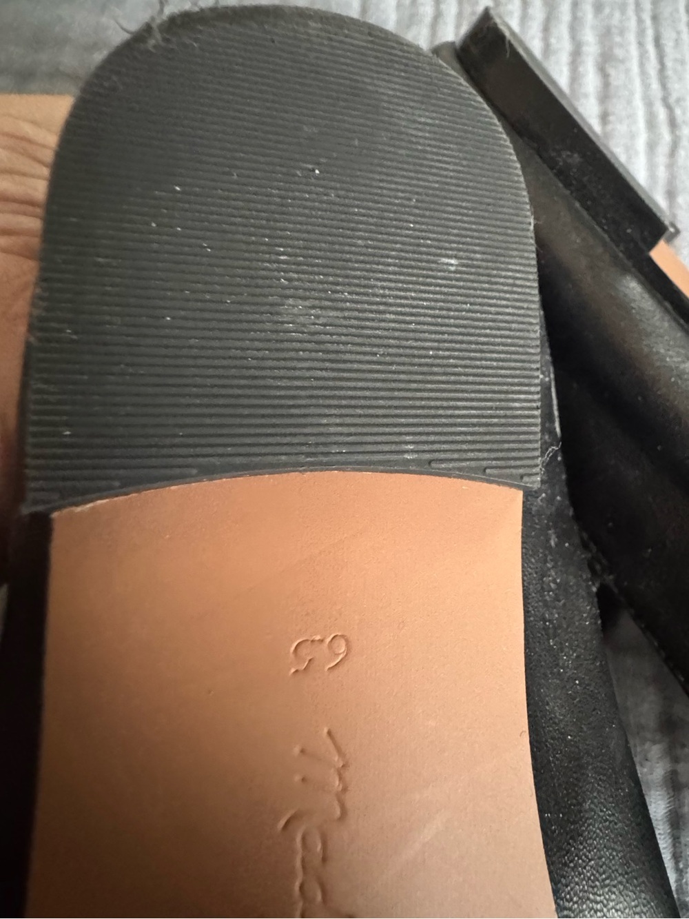 Madewell Greta Black Leather Mary Jane Flats Square Toe Size 6.5 - Picture 8 of 8